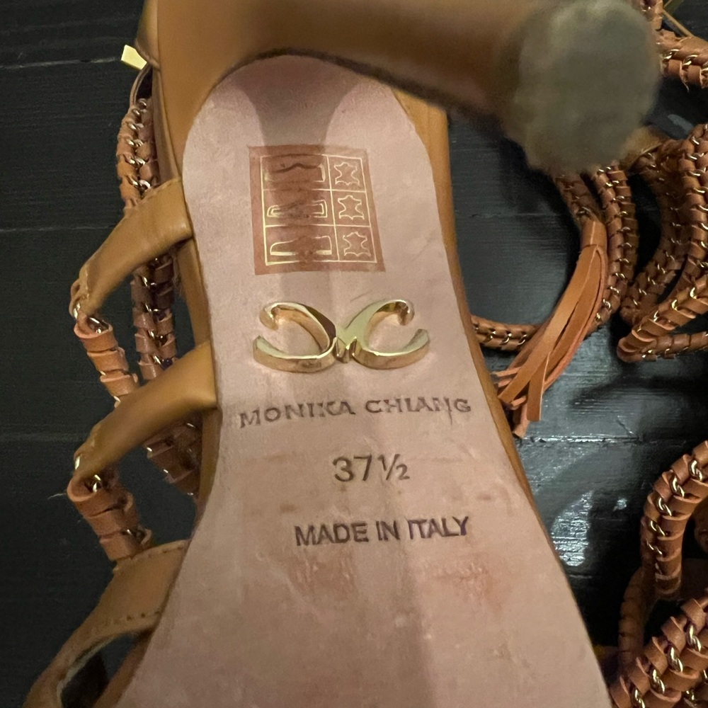 Monika Chiang Rope sandal Imena Tan Gold size 37.5 excellent - Picture 5 of 11
